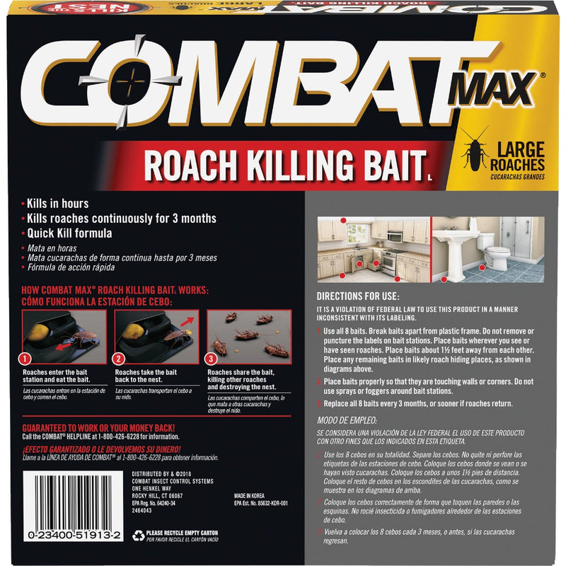 Combat Max 0.49 Oz. Solid Large Roach Bait Station (8-Pack)