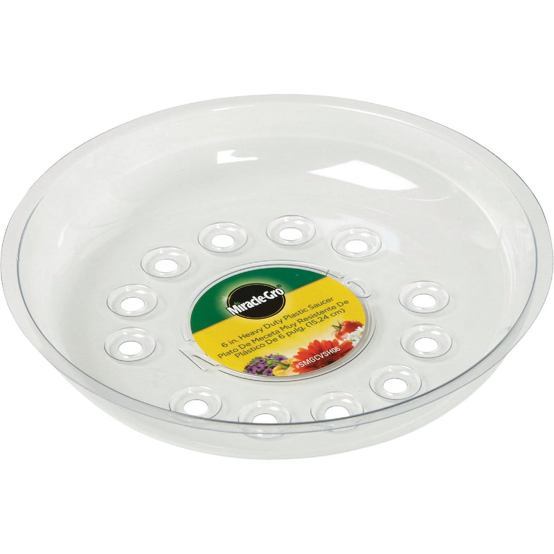 Miracle-Gro 6 In. Heavy Duty Clear Plastic Saucer