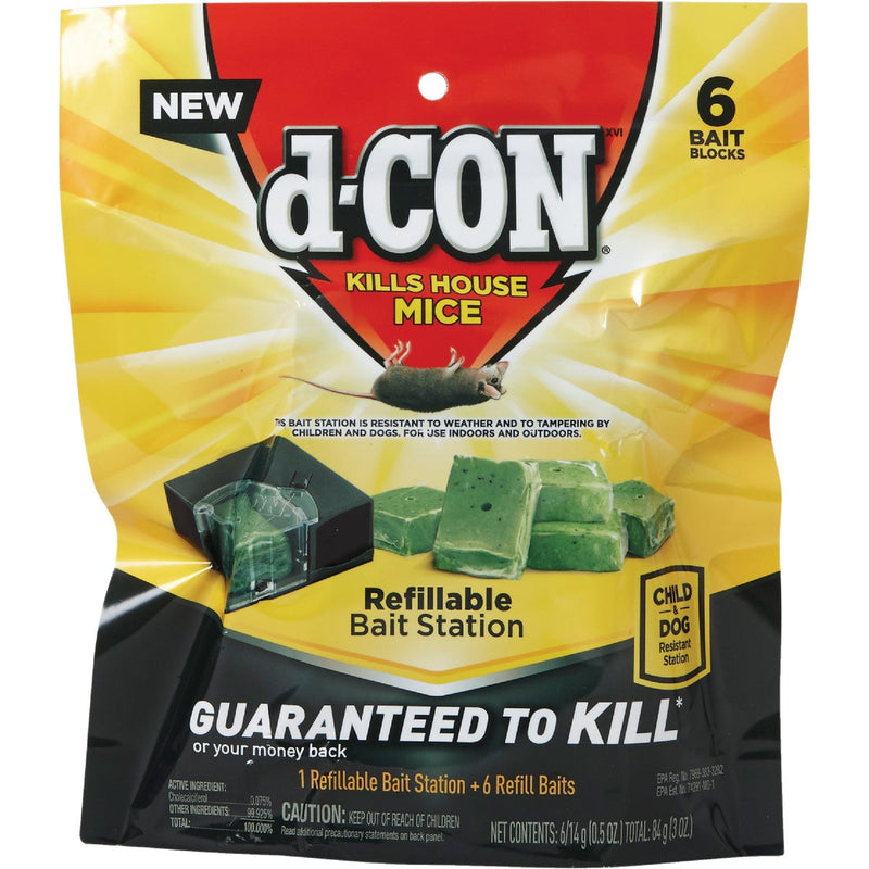 D-Con Refillable Corner Fit Mouse Bait Station (6-Refill)