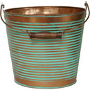 Robert Allen Vintage 10 In. Copper Ribbed Galvanized Metal Planter