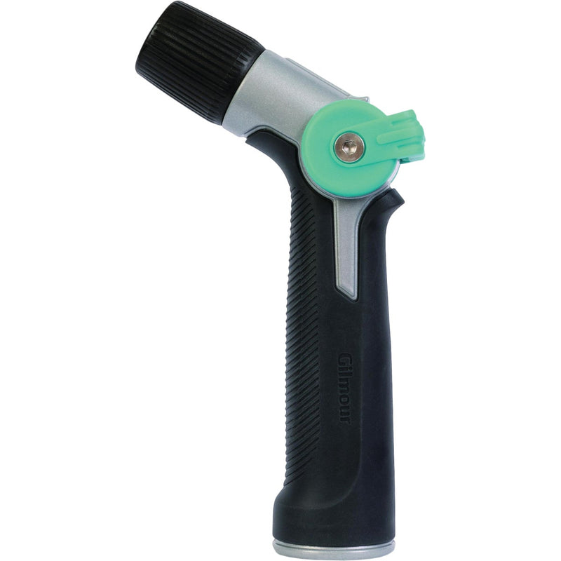 Gilmour Metal Adjustable Thumb Control Pistol Nozzle, Black & Green