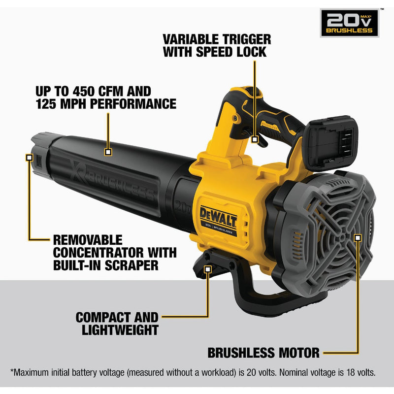 DEWALT 20V MAX XR Brushless Cordless Blower (Tool Only)