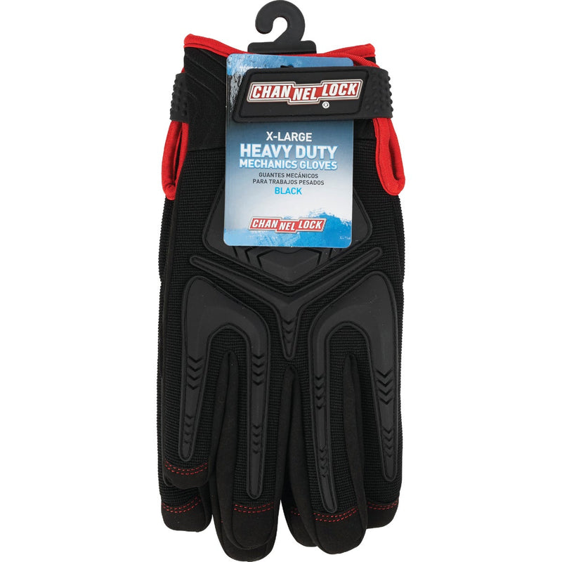 Channellock Men's XL Synthetic Leather Heavy-Duty Mechanics Glove, Black