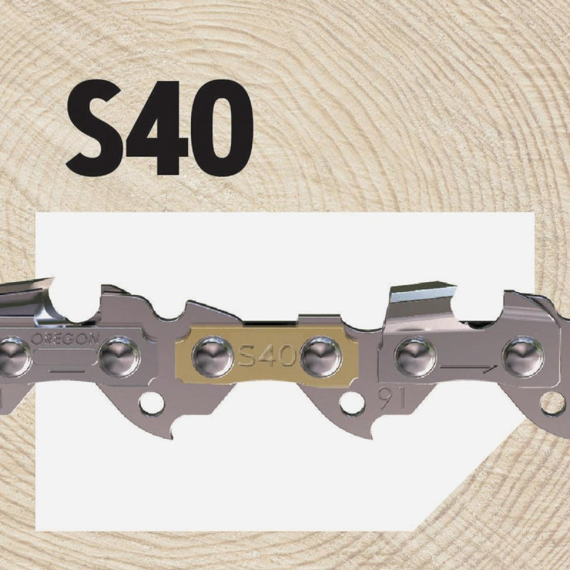 Oregon S40 AdvanceCut Chainsaw Chain for 10-Inch Bar -40 Drive Links   fits Echo, Greenworks, Poulan and more