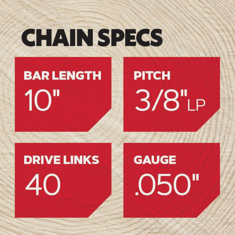 Oregon S40 AdvanceCut Chainsaw Chain for 10-Inch Bar -40 Drive Links   fits Echo, Greenworks, Poulan and more