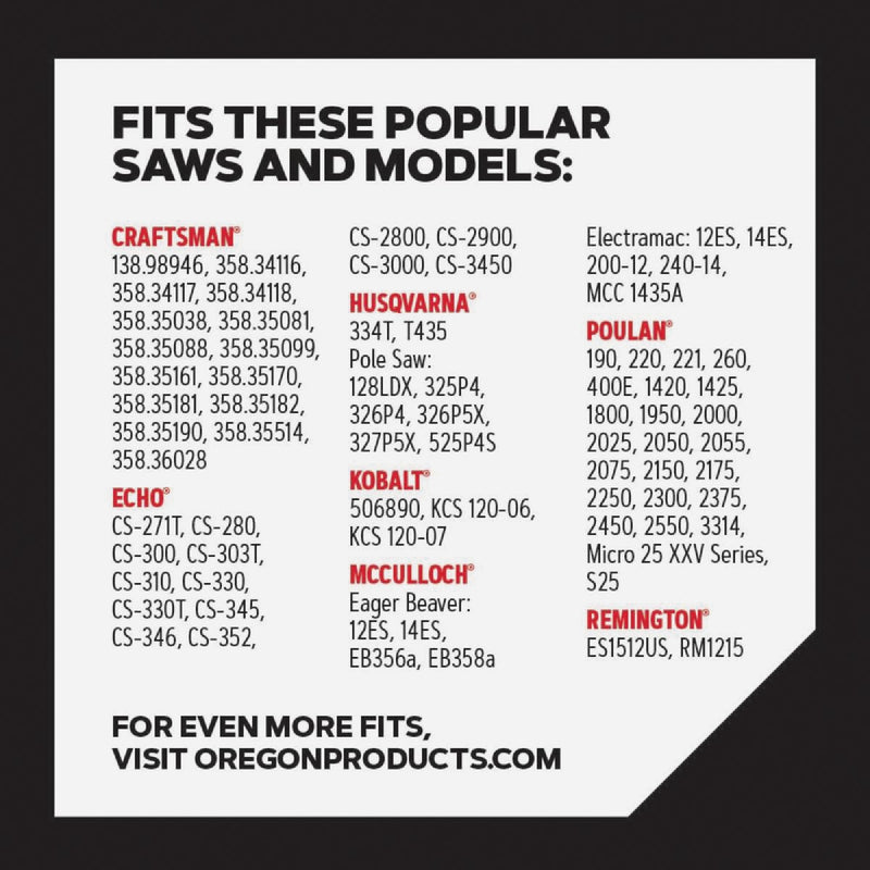 Oregon S45 AdvanceCut Saw Chain for 12 in. Bar - 45 Drive Links - fits Echo, Craftsman, Poulan, Makita, Remington, Husqvarna and more