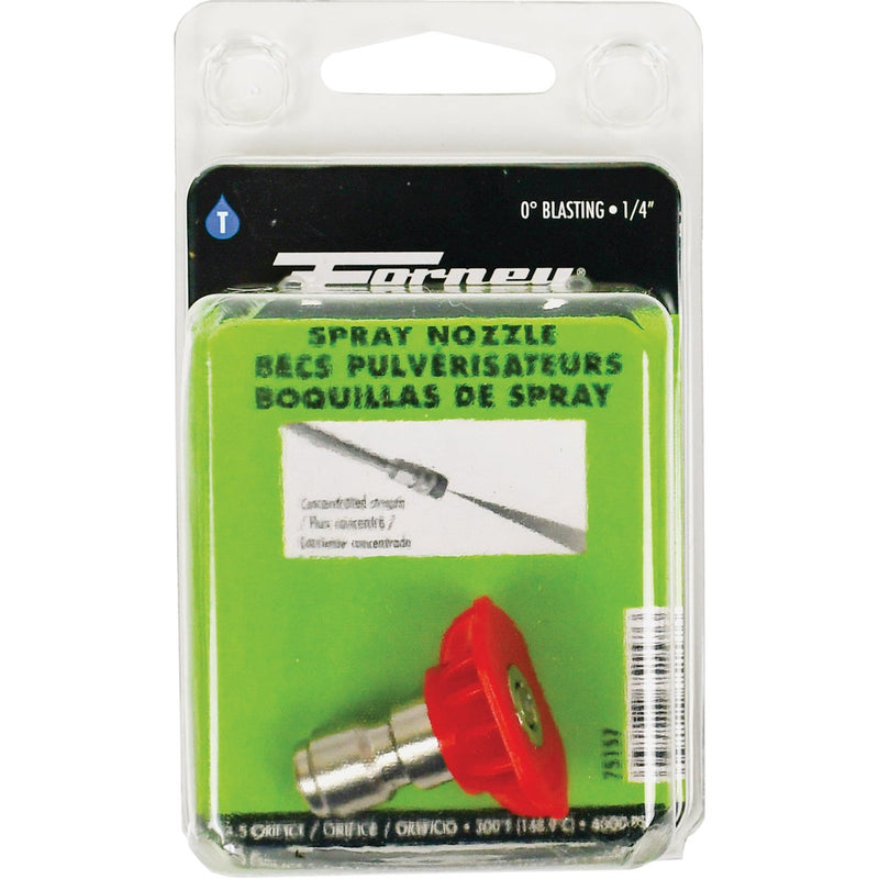 Forney Quick Connect 4.5mm 0 Deg. Red Pressure Washer Spray Tip