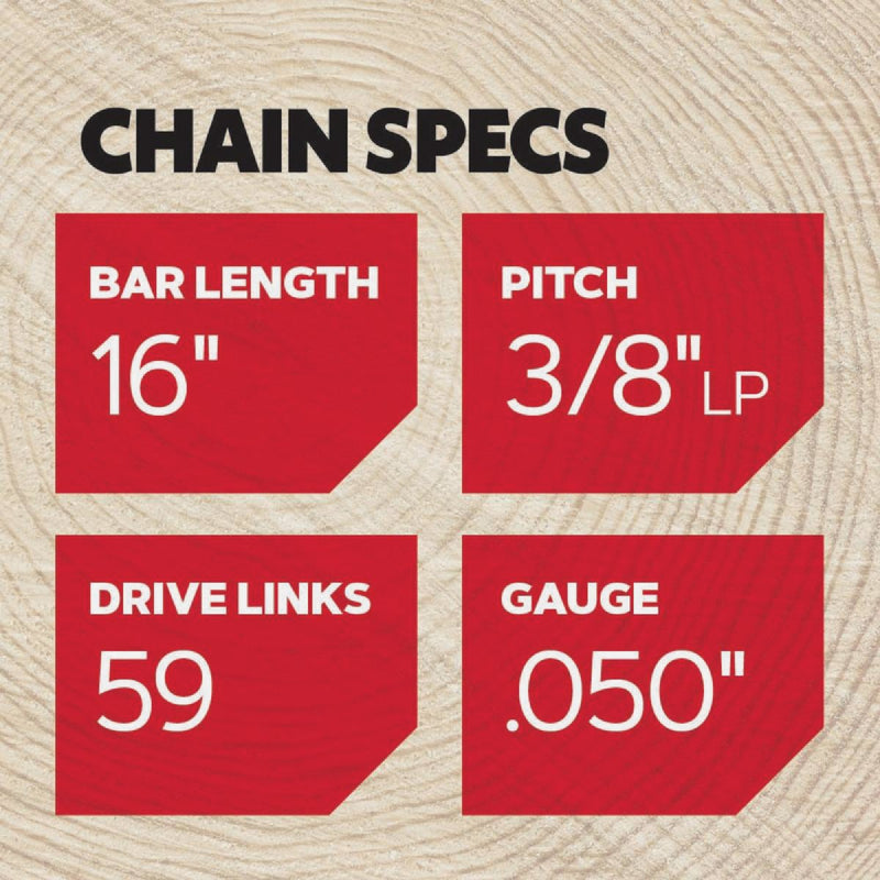 Oregon S59 AdvanceCut Saw Chain for 16 in. Bar - 59 Drive Links - fits Homelite and more