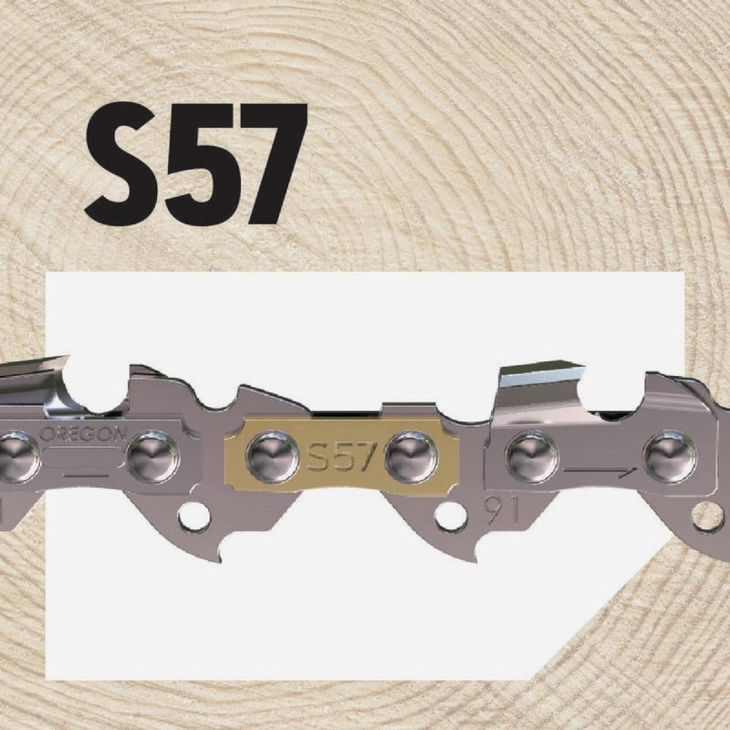 Oregon S57 AdvanceCut Chainsaw Chain for 16 In. Bar - 57 Drive Links Fits Cub Cadet, Echo, John Deere, Shindaiwa, Senix & More