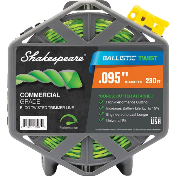 Shakespeare Ballistic Twist 0.095 In. x 230 Ft. Trimmer Line with Cutter
