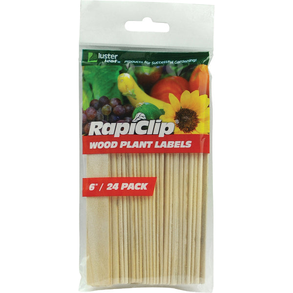 Rapiclip 6 In. Wood Garden Marker & Plant Label (24-Pack)