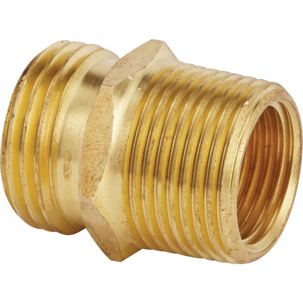 Best Garden 3/4 In. MHT x 3/4 In. MPT x 1/2 In. FPT Brass Non-Swivel Hose Connector