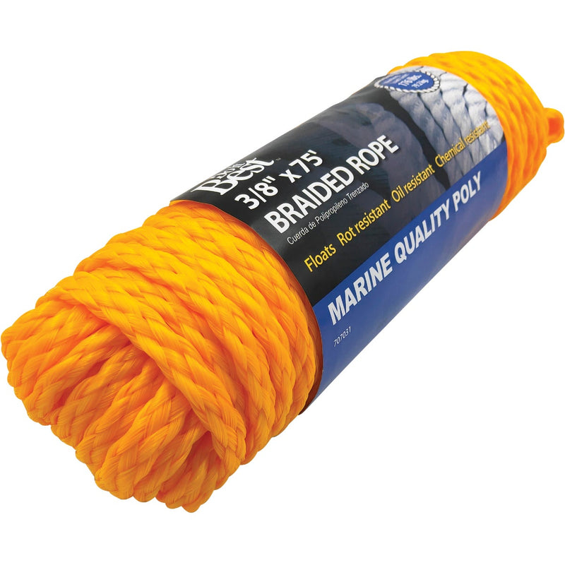 Do it Best 3/8 In. x 75 Ft. Yellow Braided Polypropylene Packaged Rope