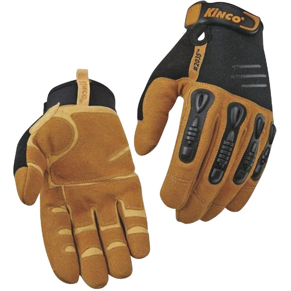 KincoPro Foreman Men's Large Black & Tan Suede Synthetic Leather Work Glove