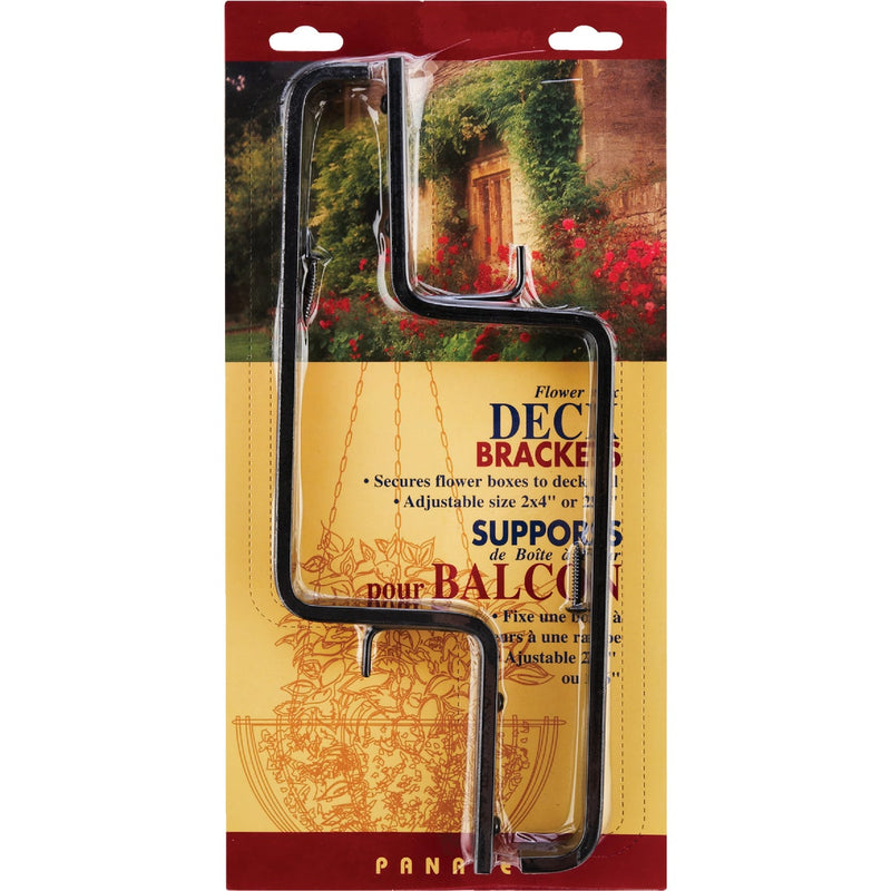 Panacea 7 In. W. x 4 In. H. Black Aluminum Railing Deck Mount Flower Box Bracket (2-Pack)