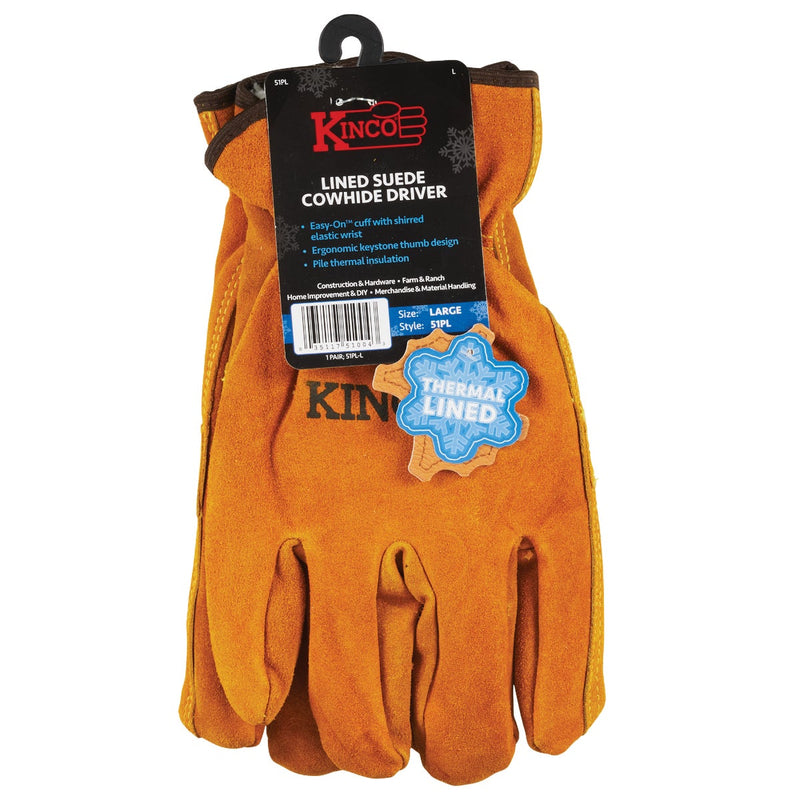 Kinco Men's Large Suede Cowhide Pile Lined Winter Work Glove