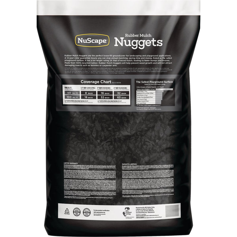 NuScape Black 0.8 Cu. Ft. Rubber Mulch Nuggets