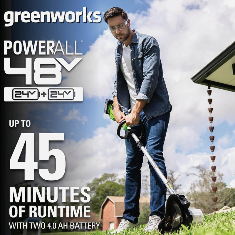 Greenworks 24V (2 x 24V) 8In. Brushless Edger with (2) 4.0 Ah Batteries and Charger