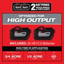 Milwaukee M18 FUEL 21 In. Brushless Self-Propelled Dual Battery Cordless Lawn Mower Kit with (2) 12.0 Ah Batteries & Charger