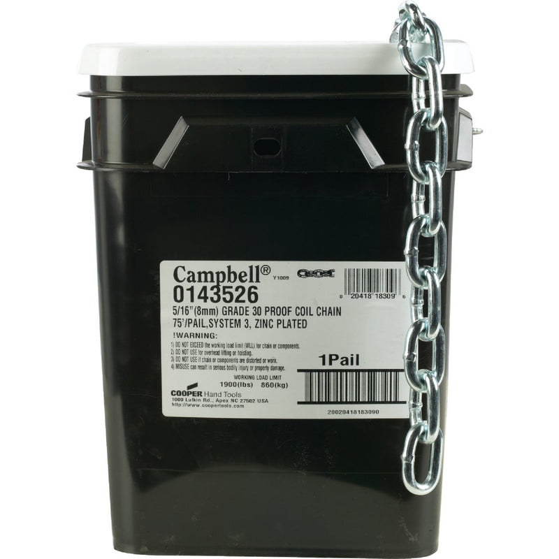 Campbell 5/16 In.75 Ft.  Zinc-Plated Low-Carbon Steel Coil Chain