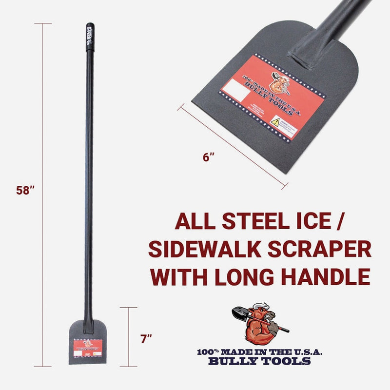 Bully Tools 6 In. W. Steel Long Handle Sidewalk Ice Scraper