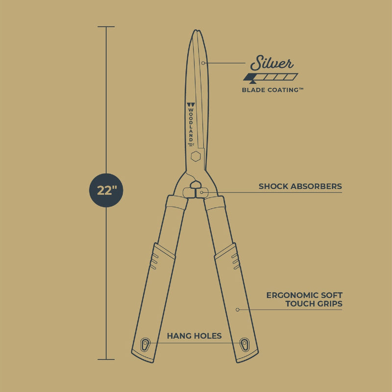 Woodland 22 In. Basic Regular Duty Hedge Shear