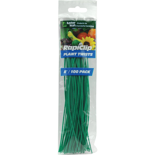 Rapiclip 8 In. Green Plastic Coated Plant Twist Tie (100-Pack)