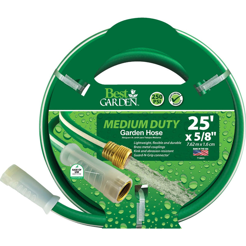 Best Garden 5/8 In. Dia. x 25 Ft. L. Medium-Duty Vinyl Garden Hose W/Guard-N-Grip