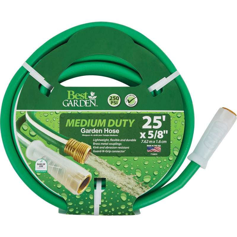 Best Garden 5/8 In. Dia. x 25 Ft. L. Medium-Duty Vinyl Garden Hose W/Guard-N-Grip