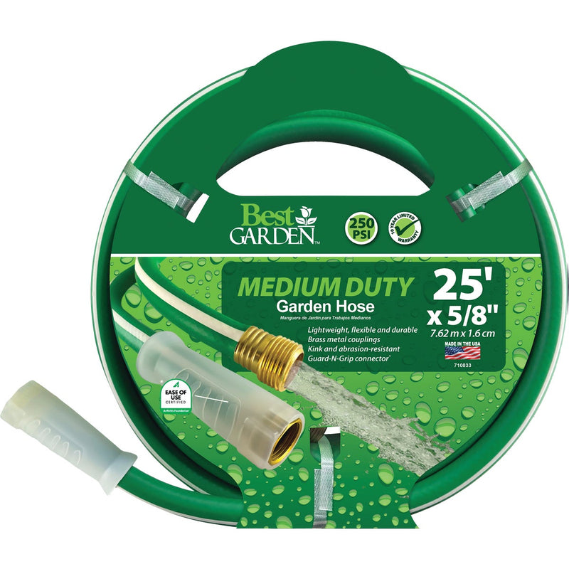 Best Garden 5/8 In. Dia. x 25 Ft. L. Medium-Duty Vinyl Garden Hose W/Guard-N-Grip