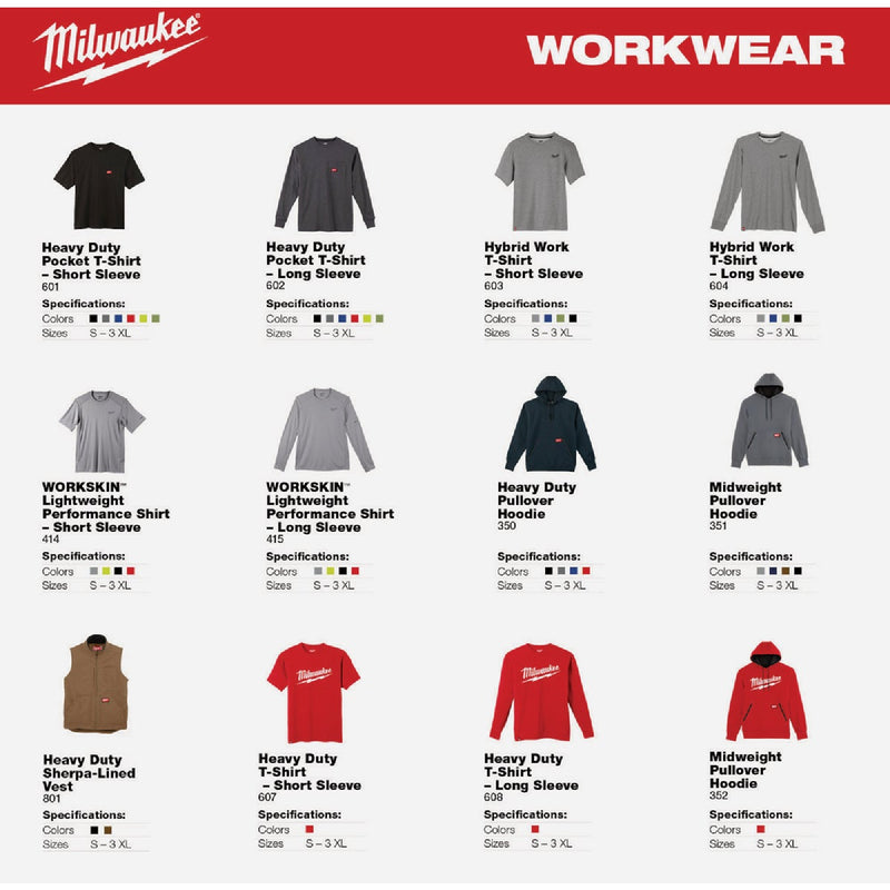 Milwaukee 2XL Red Short Sleeve Men's Heavy-Duty T-Shirt