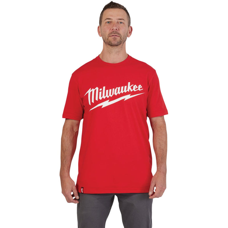 Milwaukee 2XL Red Short Sleeve Men's Heavy-Duty T-Shirt