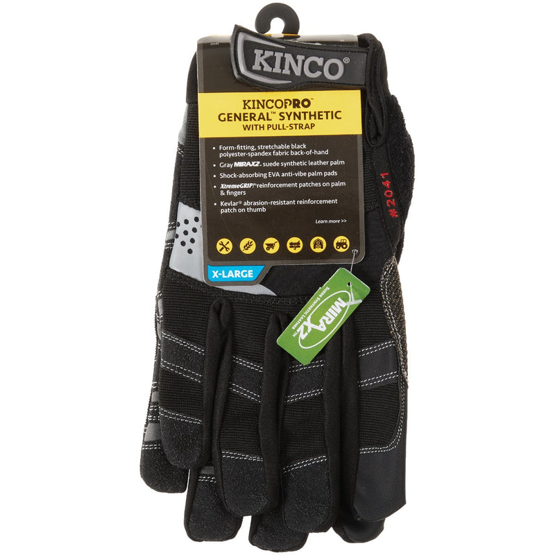 KincoPro General Men's XL Black Synthetic Leather Work Glove