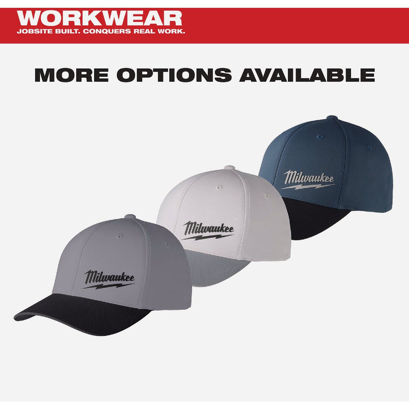 Milwaukee Workskin Dark Gray Performance Fitted Hat, Small/Medium