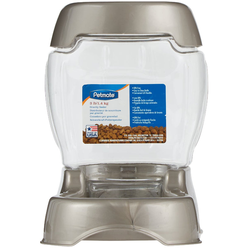 Petmate Pet Caf 3 Lb. PET Plastic Pearl Tan Automatic Pet Feeder