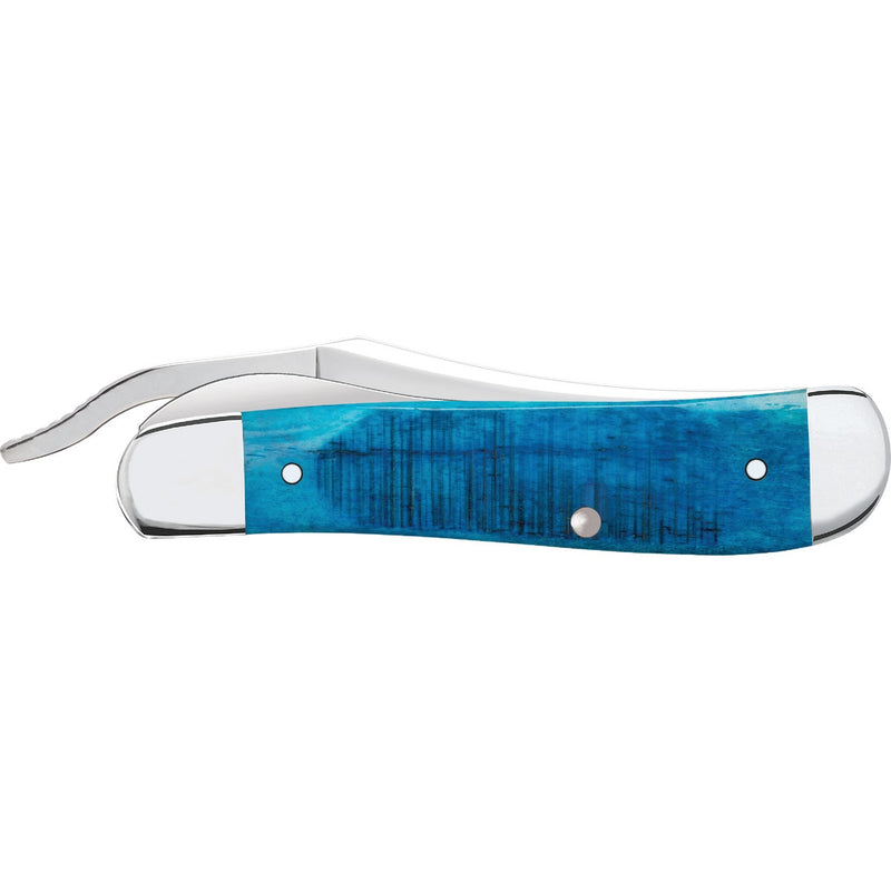 Case 2.7 In. Sawcut Jig Caribbean Blue Bone RussLock Pocket Knife