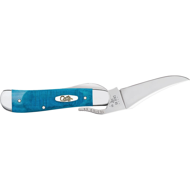 Case 2.7 In. Sawcut Jig Caribbean Blue Bone RussLock Pocket Knife