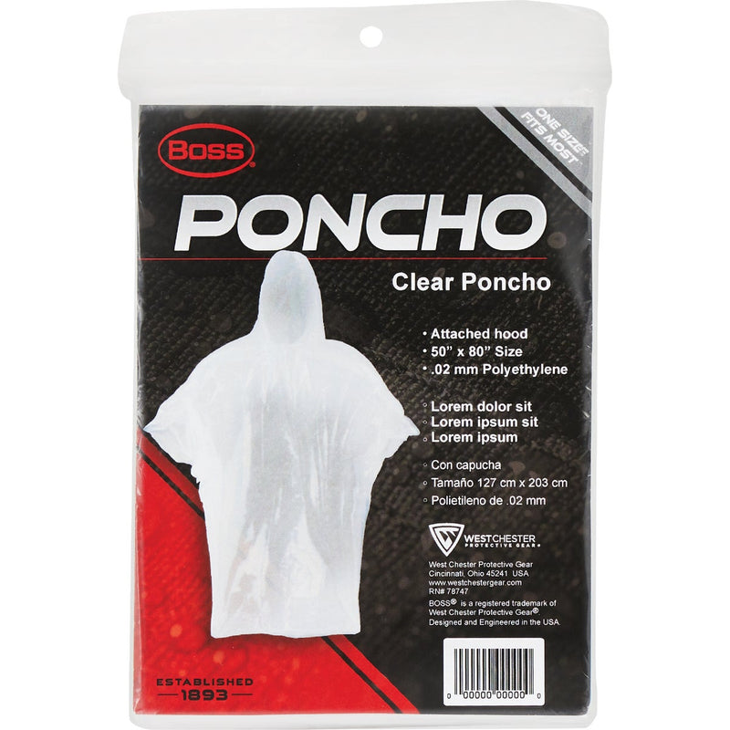 West Chester Protective Gear 50 In. x 80 In. Clear Disposable Rain Poncho