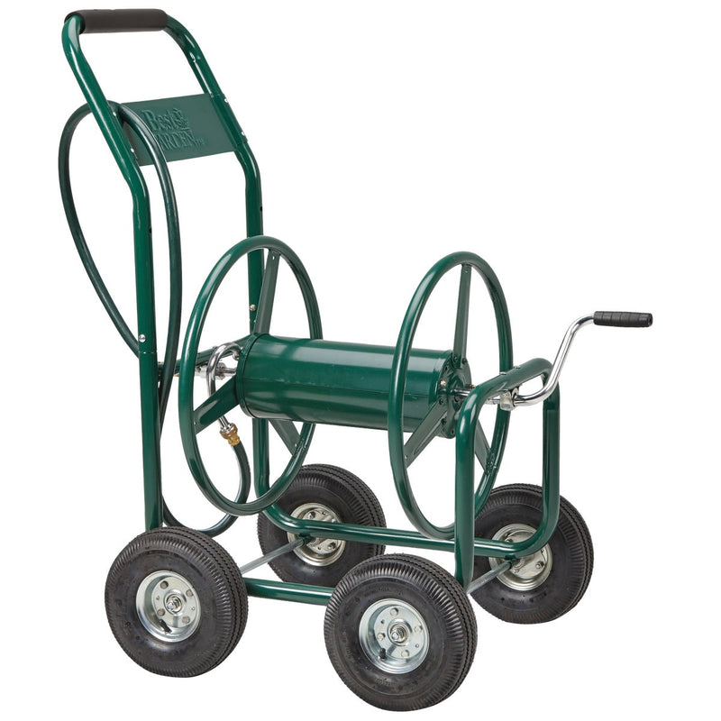 Best Garden 300 Ft. x 5/8 In. Green Metal 4-Wheel Portable Hose Reel