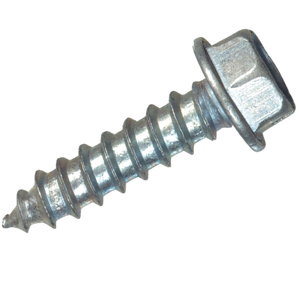 Hillman #6 x 3/8 In. Slotted Hex Washer Head Chrome Sheet Metal Screw (20 Ct.)