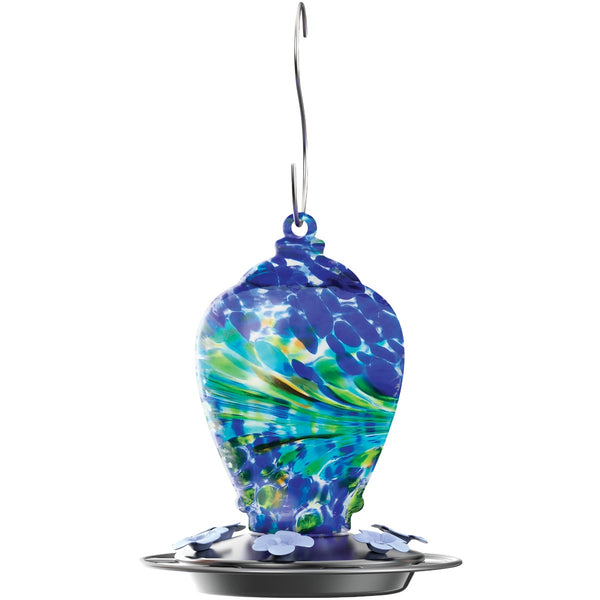 Nature's Way Artisan Gravity Glass Hummingbird Feeder