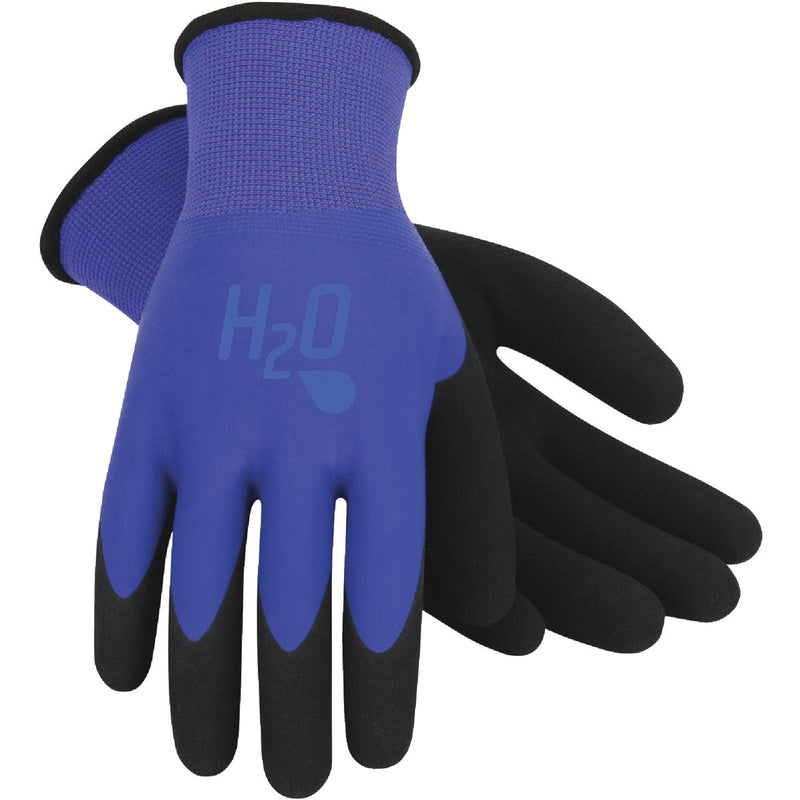 Mud H2O Women's Large Latex Coated Polyester Cobalt Blue Garden Glove