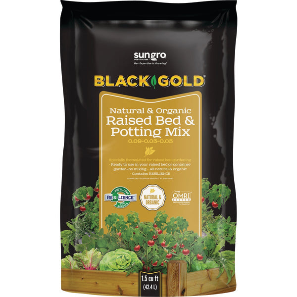 Black Gold 1.5 Cu. Ft. 23 Lb. Natural & Organic Raised Bed Potting Soil Mix