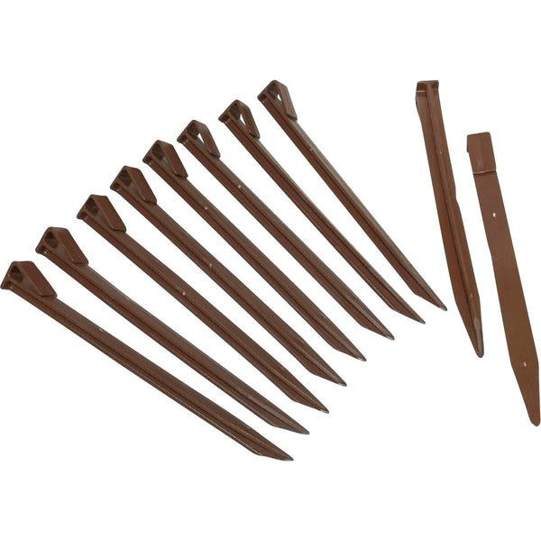 Master Mark 10 In. HDPE Brown Terrace Board Edging Stakes (10-Pack)