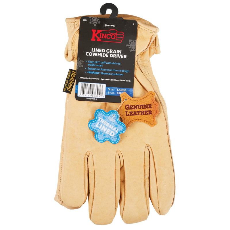 Kinco Men's Large Full Grain Cowhide Thermal Insulated Winter Work Glove