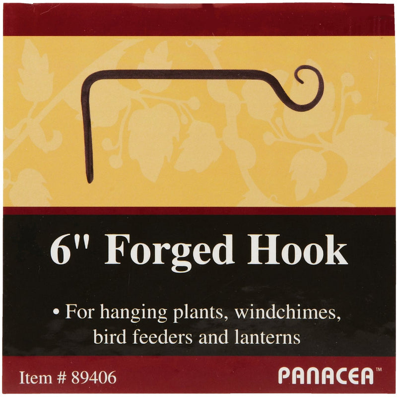 Panacea 6 In. Black Powder-Coated Straight Wrought Iron Hanging Plant Bracket