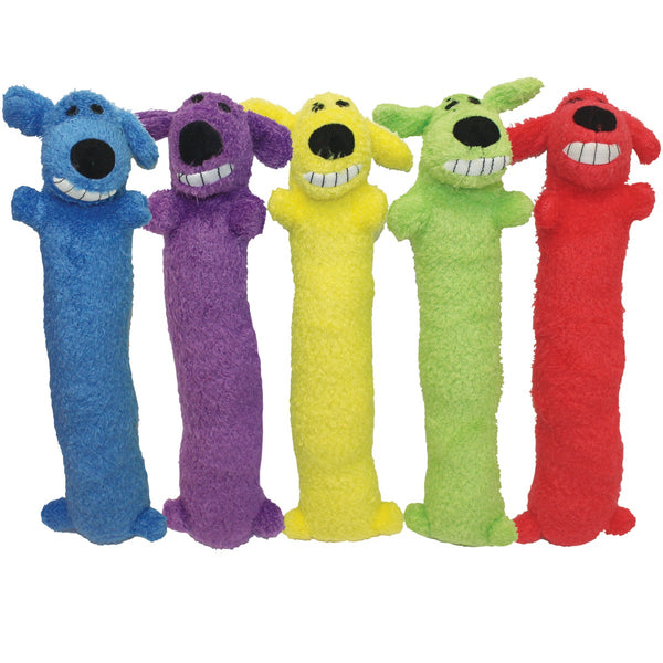 Multipet Loofa Dog 12 In. Plush Squeaky Dog Toy