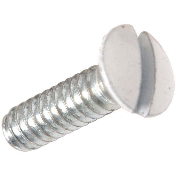 Hillman White 1/2 In. Steel Switch Wall Plate Screw (4-Pack)