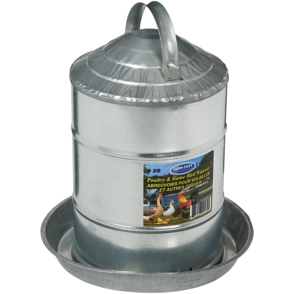 Farm-Tuff 2 Gal. Galvanized Poultry Fountain