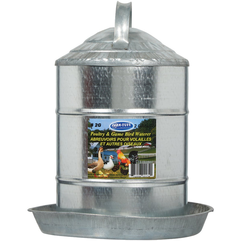 Farm-Tuff 2 Gal. Galvanized Poultry Fountain